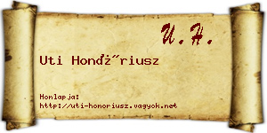 Uti Honóriusz névjegykártya